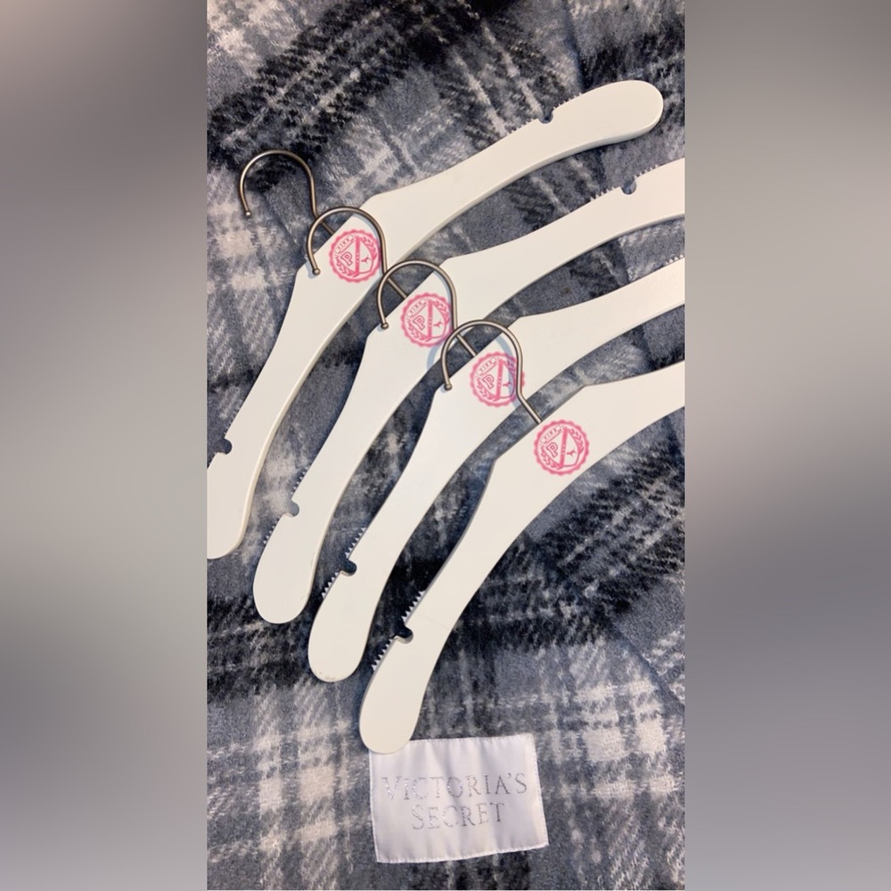 4 Wooden Victoria Secret PINK Hangers
